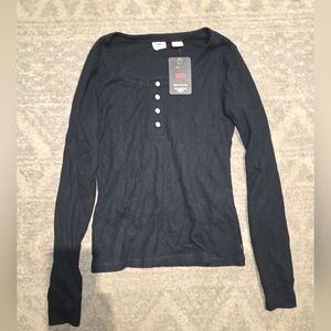 Levi's Women's Dark Blue Button Down Top